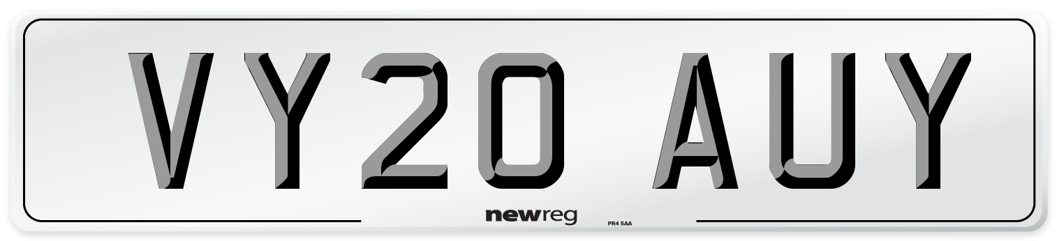 VY20 AUY Number Plate from New Reg
